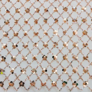 Rete elasticizzata con paillettes - Grappoli floreali