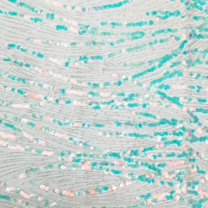 Pizzo con paillettes azzurro e argento