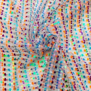 Pizzo con paillettes multicolor
