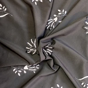 Cady Seta Nero Fiore Ricamato