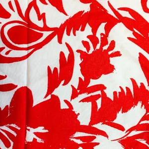 Tessuto stampato fiori rossi