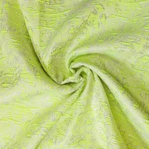 Tessuto jacquard con fiori verdi